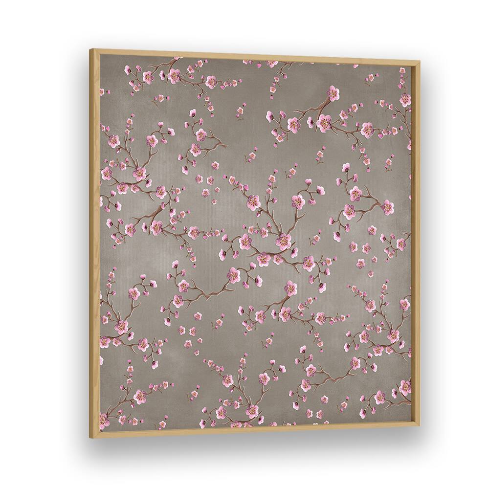 SAKURA BEIGE, FLORAL FLOWER PAINTINGS bring nature's beauty to life with delicate floral designs and abstract brushstrokes.
