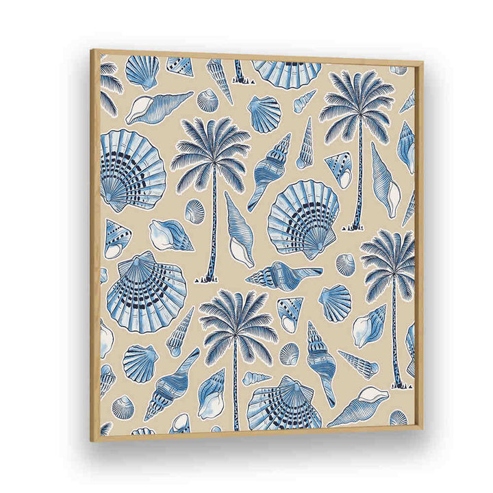SEASHELLS AND PALM TREES SAND , BEACH PAINTINGS