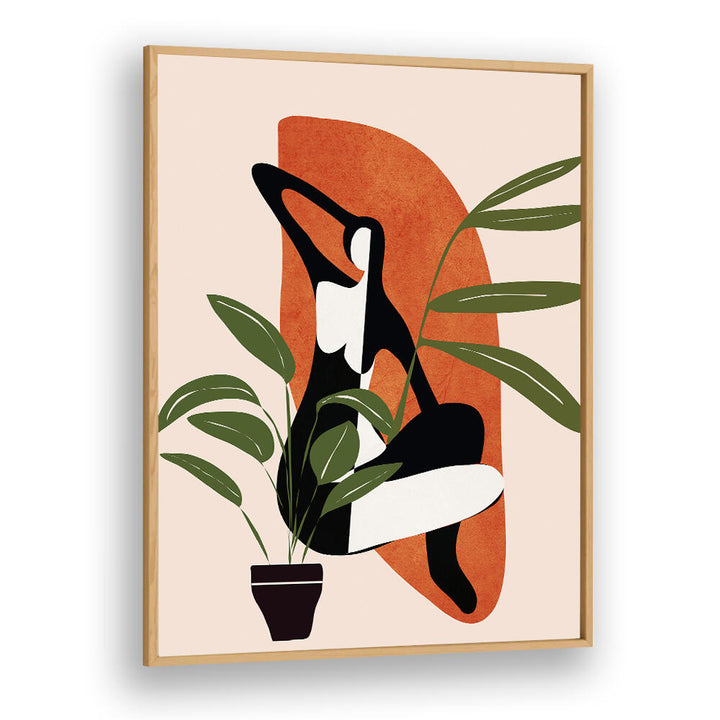 VERDANT SILHOUETTE , BOHO ART PAINTINGS