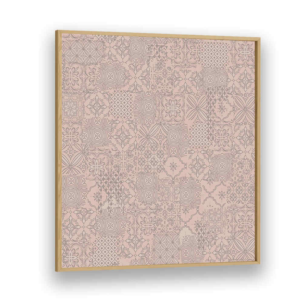 VINTAGE TILE PATTERN CLASH SOFT PINK , PATTERN ART PRINTS
