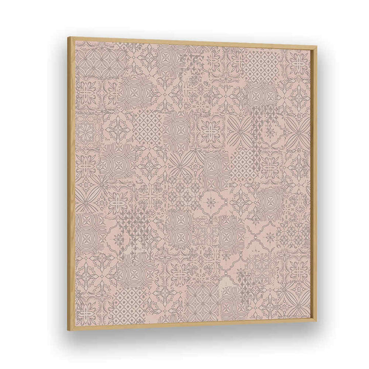 VINTAGE TILE PATTERN CLASH SOFT PINK , PATTERN ART PRINTS