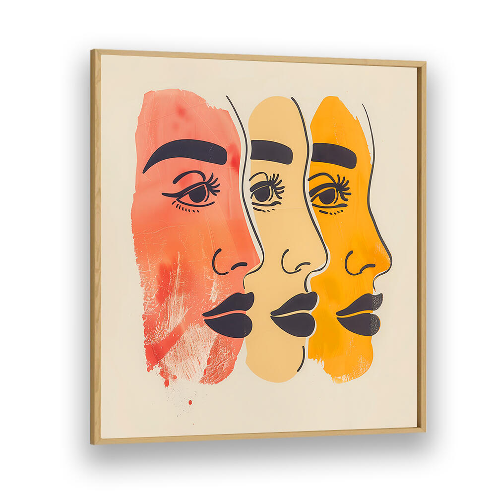 THREE FACES , BOHO ART PAINTINGS