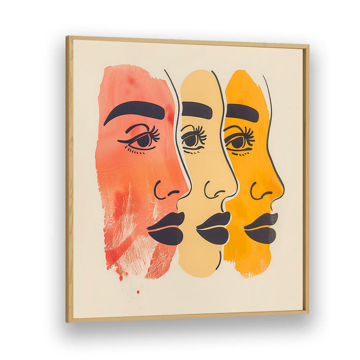 THREE FACES , BOHO ART PAINTINGS