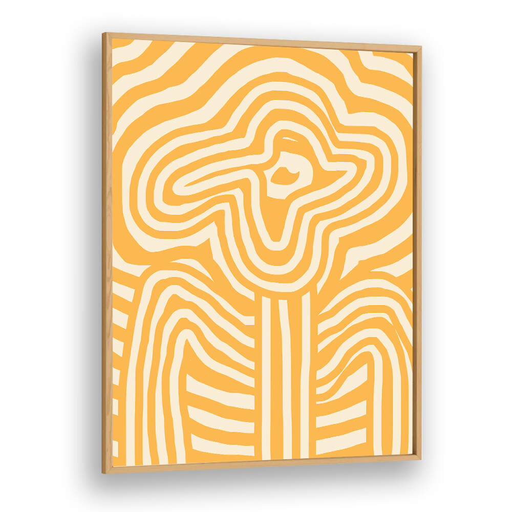 YELLOW STRIPED FLOWER , FLORAL FLOWER PAINTINGS