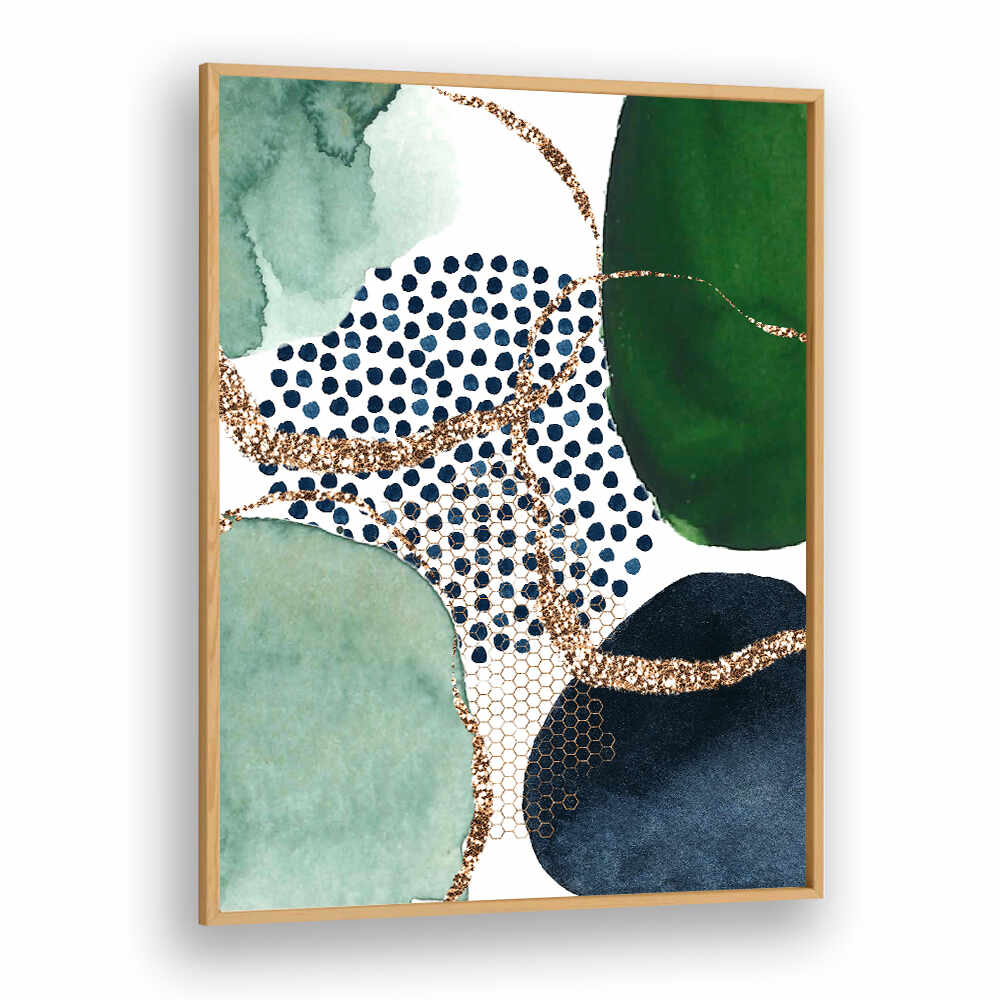 GREEN SHAPES , BOHO ART PAINTINGS