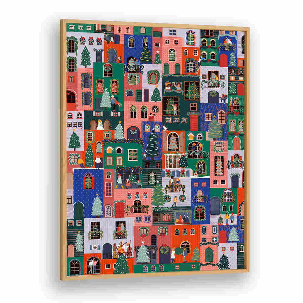 HOLIDAY HOUSES , PATTERN ART PRINTS