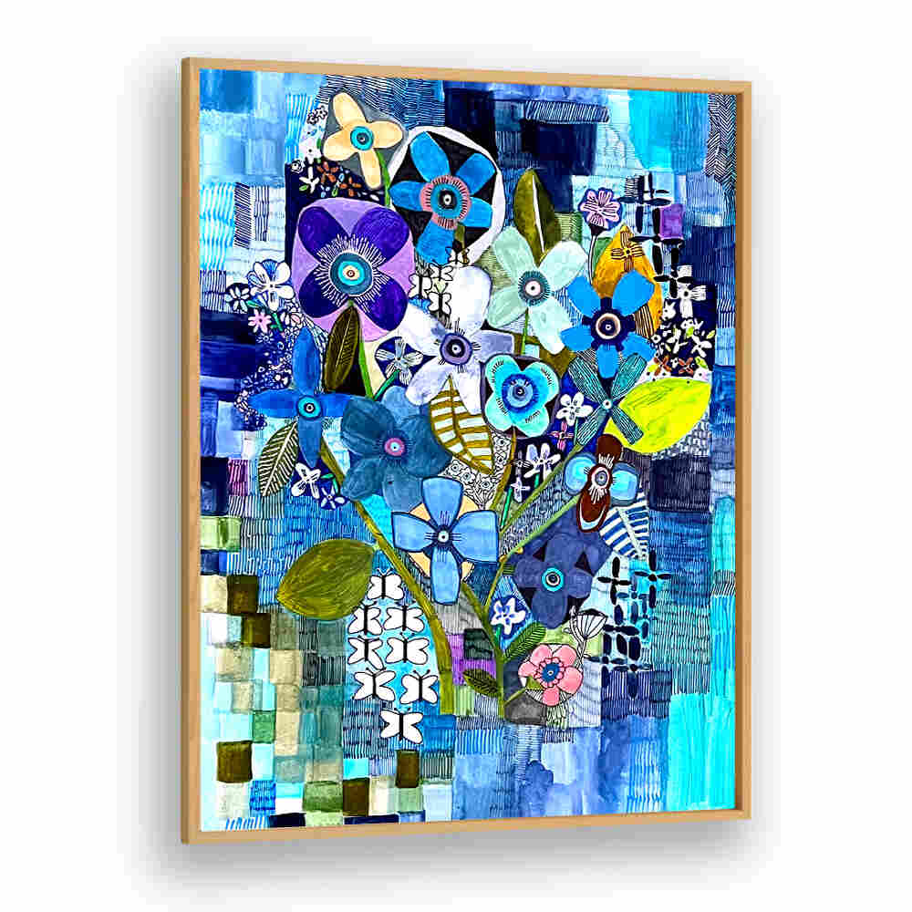 SO BLUE , FLORAL FLOWER PAINTINGS