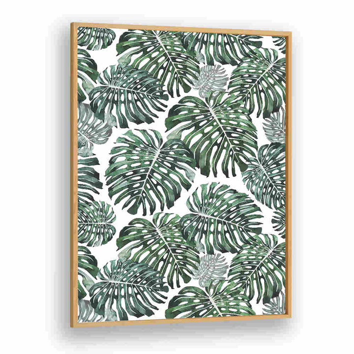 TROPICAL MONSTERA LEAVES , FLORAL FLOWER PAINTINGS