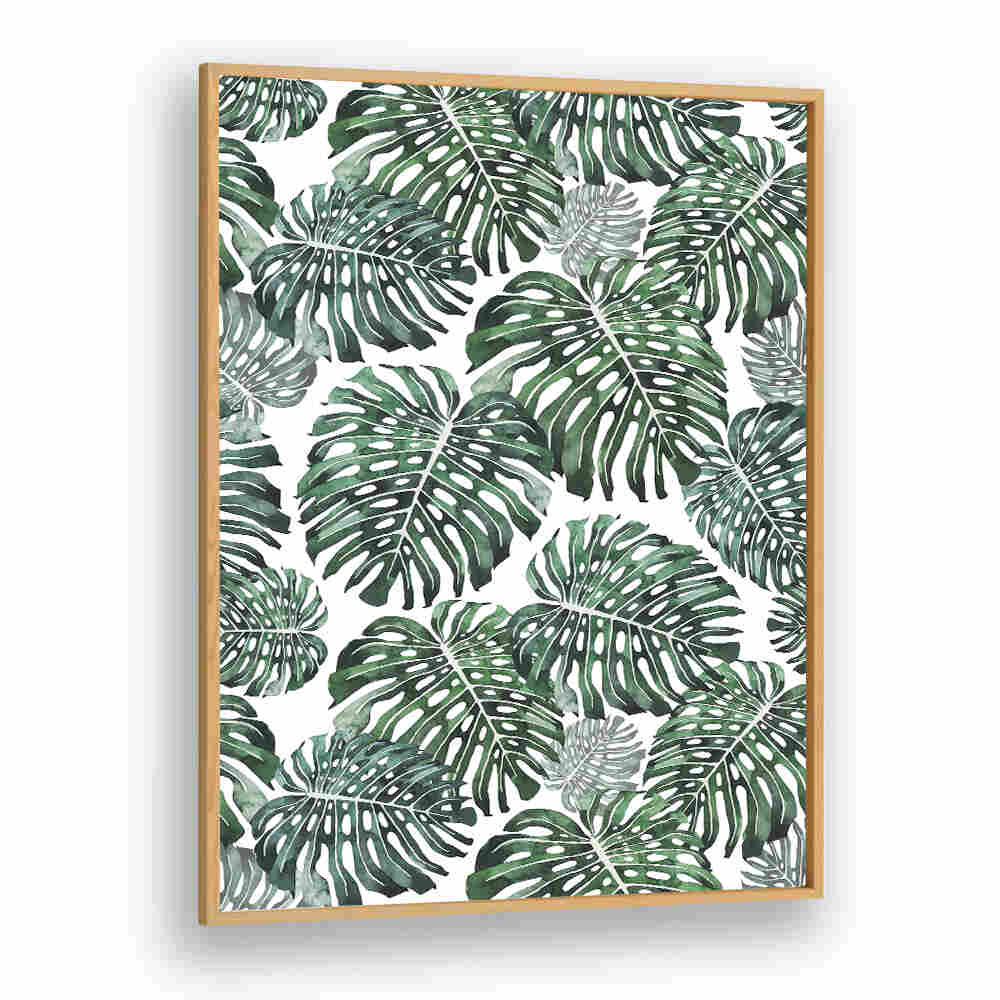 TROPICAL MONSTERA LEAVES , FLORAL FLOWER PAINTINGS