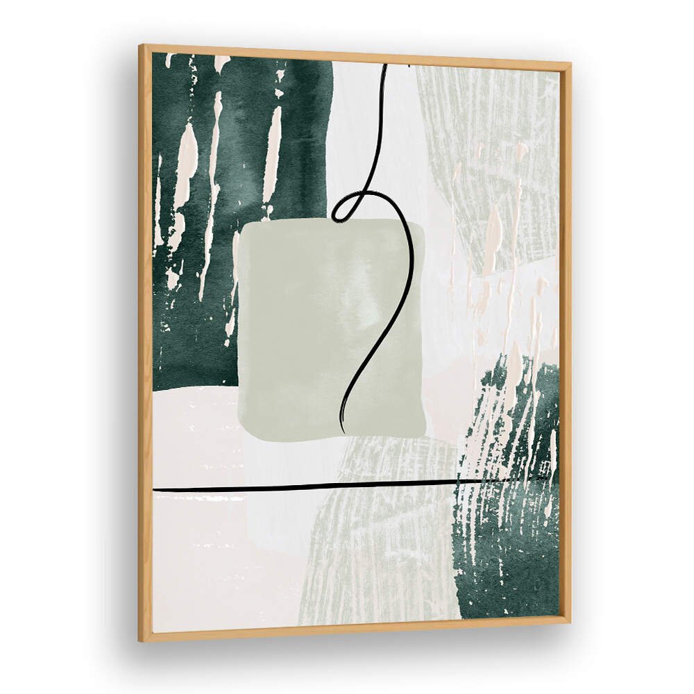 ABSTRACT SHAPES IN GREEN III , BOHO ART PAINTINGS