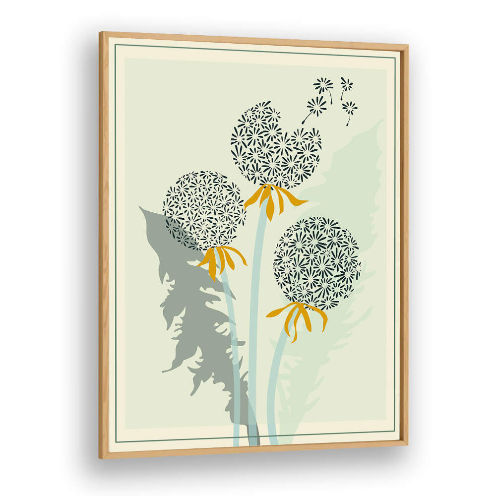 Dandelion Seeds Floral Flower Paintings, showcasing delicate blooms in a contemporary style, perfect for any space.