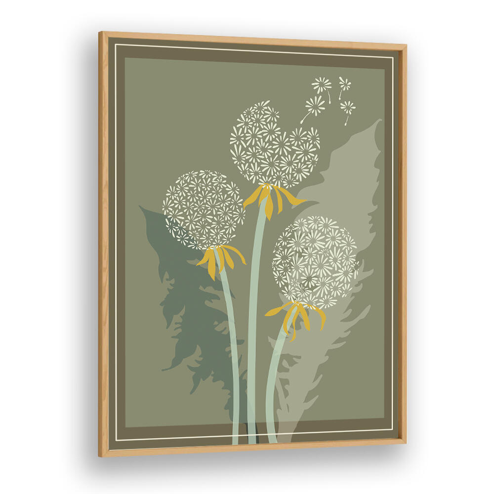 DANDELION II, FLORAL FLOWER PAINTINGS showcase vibrant dandelion blooms, perfect for enhancing your living space.