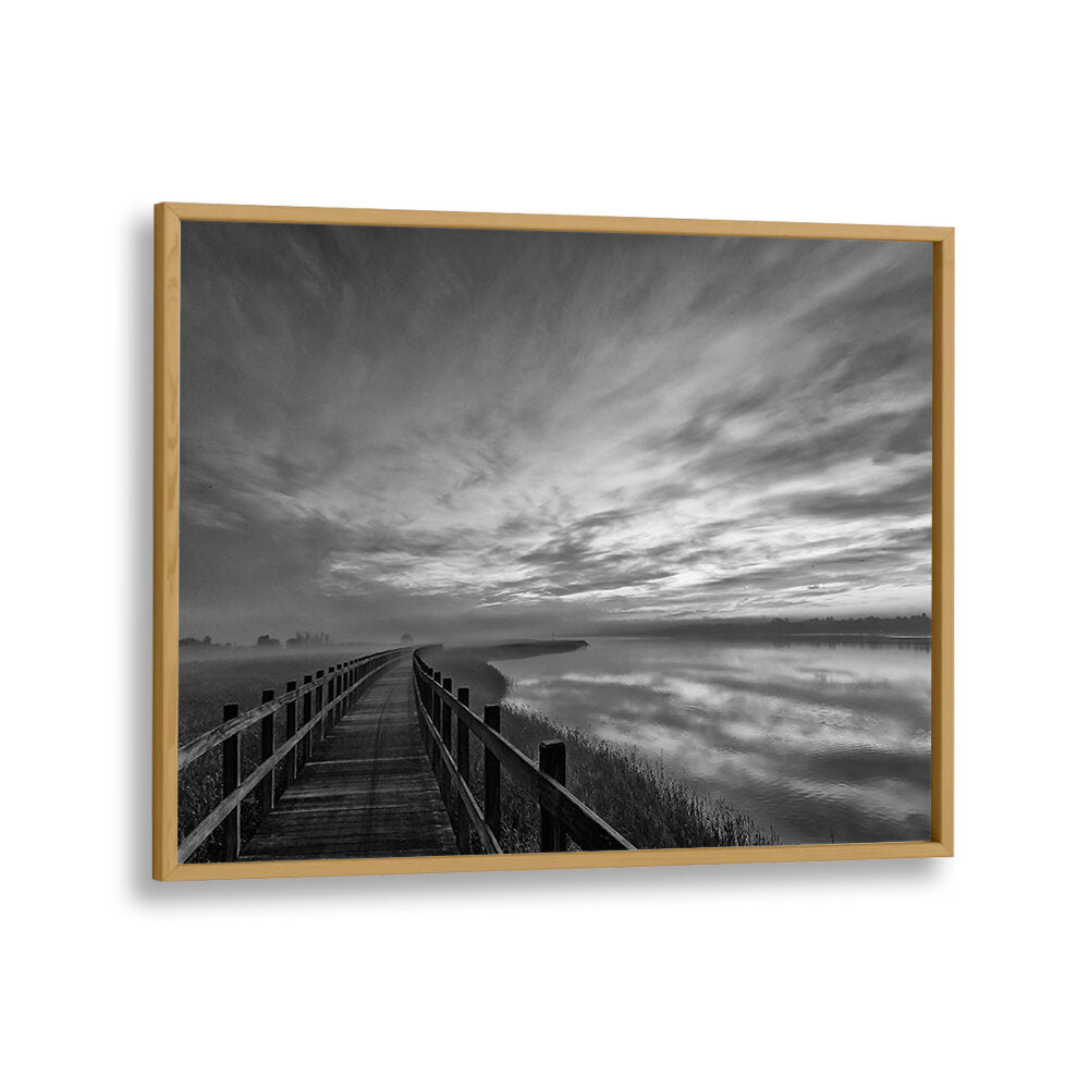WOODEN FOOTBRIDGE DARK , PHOTOGRAPHY PRINTS