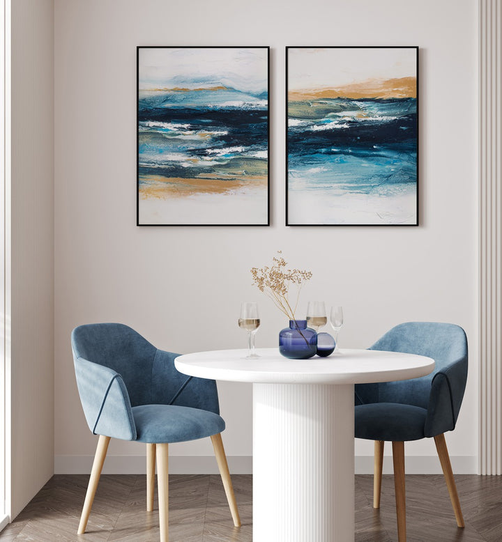 Enhance your decor with the OCEAN SERENITY SET, SET OF 2 PAINTINGS, showcasing serene coastal beauty and elegance.