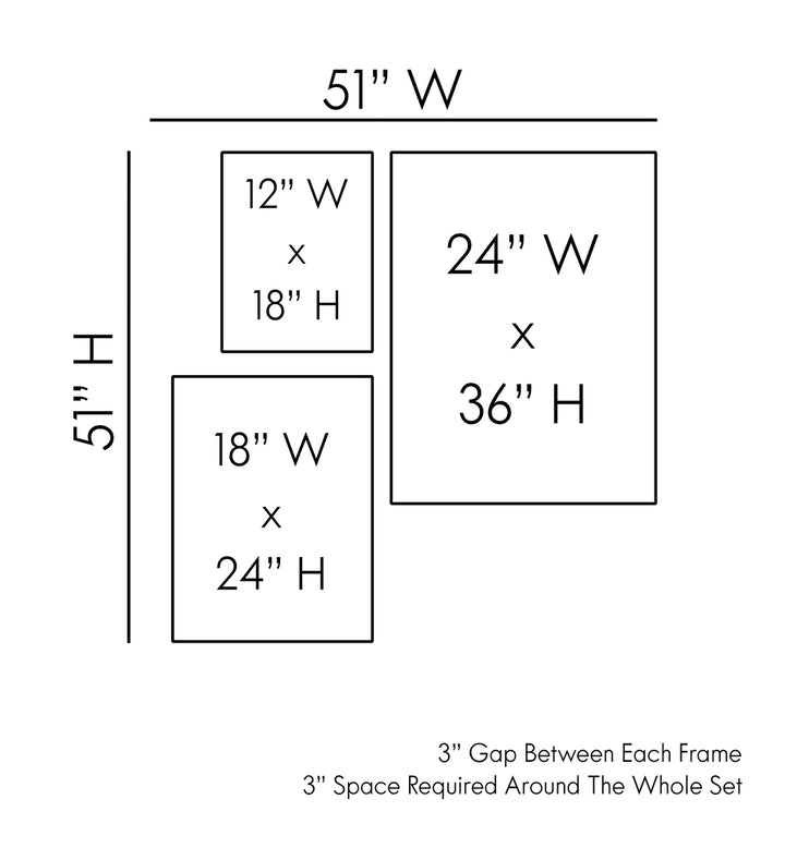 Stylish ORANGE SHADES GALLERY WALL layout, perfect for enhancing your gallery walls with elegance and sophistication.