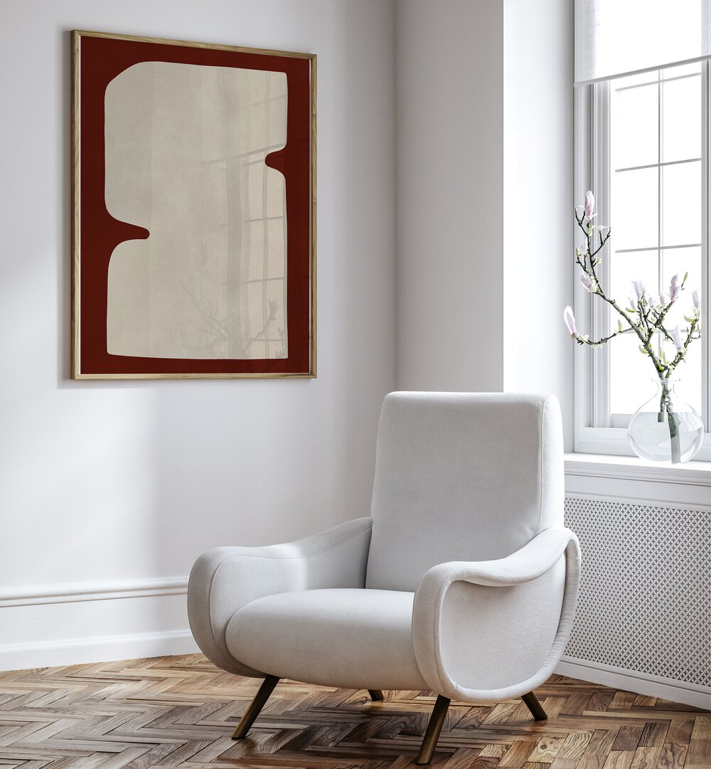 Stylish living room featuring ORGANIC ART IV, GEOMETRIC ART PRINTS, enhancing modern decor with nature-inspired elegance.