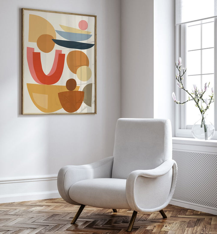 Stylish room featuring ORGANIC V, GEOMETRIC ART PRINTS that blend nature's beauty with modern design elements.