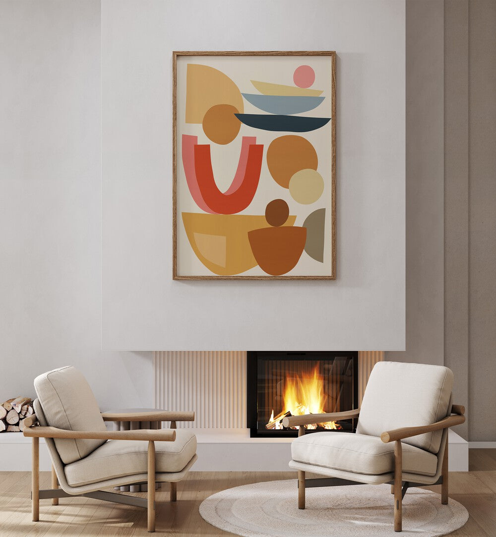 Stylish living room featuring ORGANIC V, GEOMETRIC ART PRINTS that blend modern design with natural beauty.