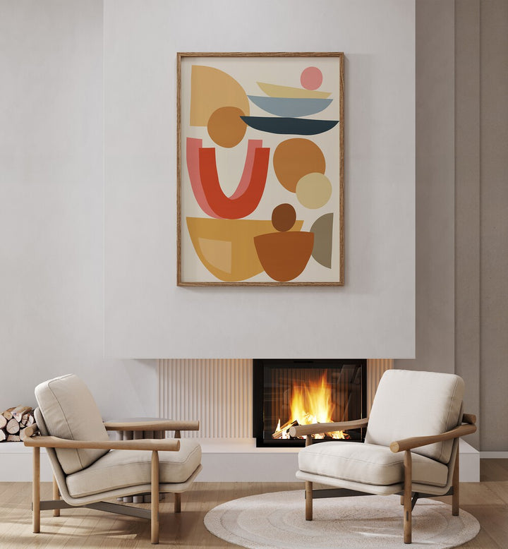 Stylish living room featuring ORGANIC V, GEOMETRIC ART PRINTS that blend modern design with natural beauty.