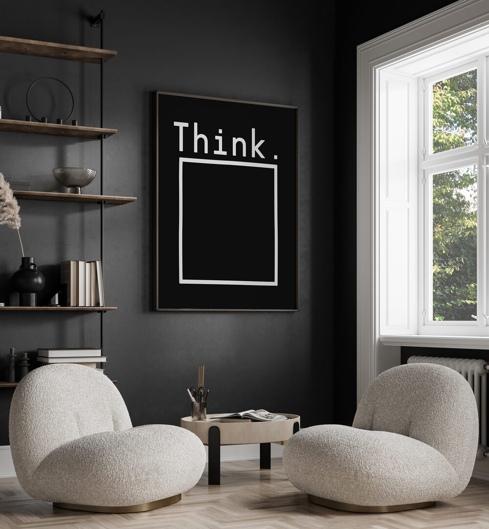 Transform your space with OUTSIDE THE BOX, QUOTES typography poster by Florent Bodart, inspiring creativity and innovation.