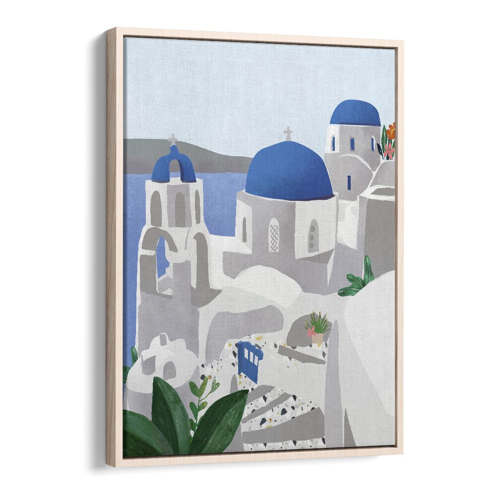 Transform your space with SANTORINI ISLAND, TRAVEL POSTERS by Petra Lidze, showcasing stunning Mediterranean beauty.
