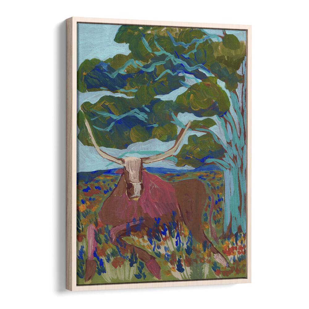 Vibrant TEXAS HILL COUNTRY LONGHORN, ANIMAL PAINTINGS showcasing rugged beauty by Eleanor Baker for your decor.