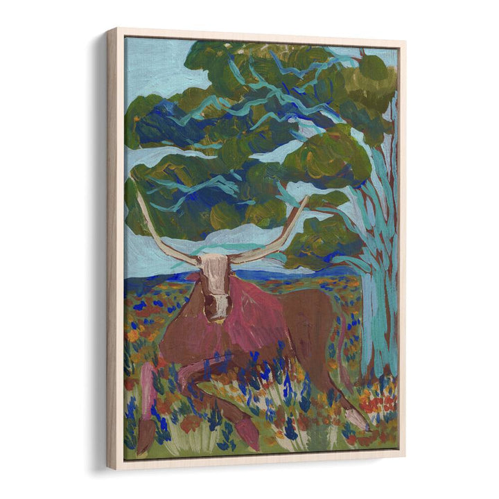 Vibrant TEXAS HILL COUNTRY LONGHORN, ANIMAL PAINTINGS showcasing rugged beauty by Eleanor Baker for your decor.