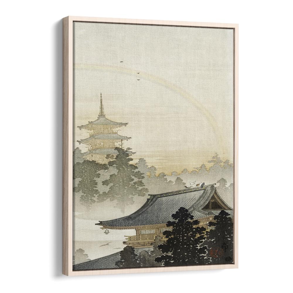Ohara Koson painting - PAGODA AND RAINBOW (1900 - 1910) by Asianmonk