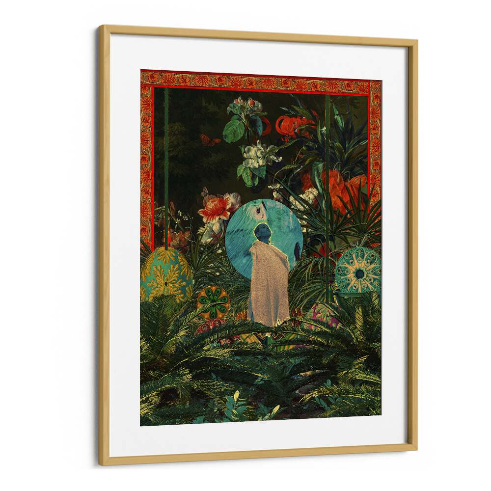 Oasis Queen By Cosmo Zach Surreal Art Prints Surrealism in Oak Wood Frame With Mount