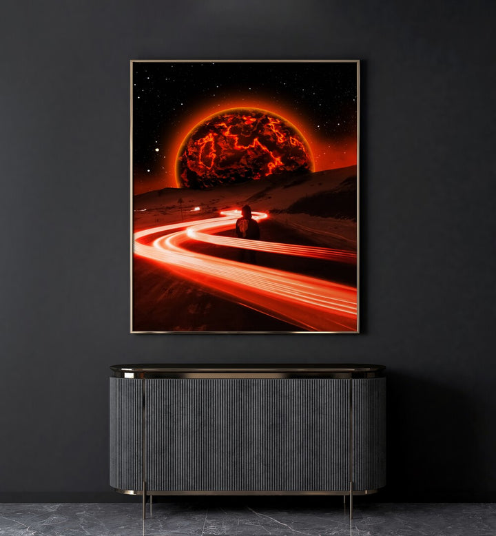 Stunning OBLIVION, SURREAL ART PRINTS by Ritvik Takkar, featuring a vibrant, imaginative landscape with striking colors.