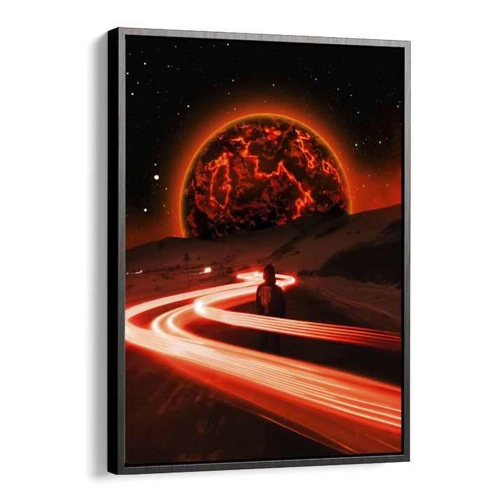 Stunning OBLIVION , SURREAL ART PRINTS by Ritvik Takkar, featuring a vibrant cosmic landscape and dynamic light trails.