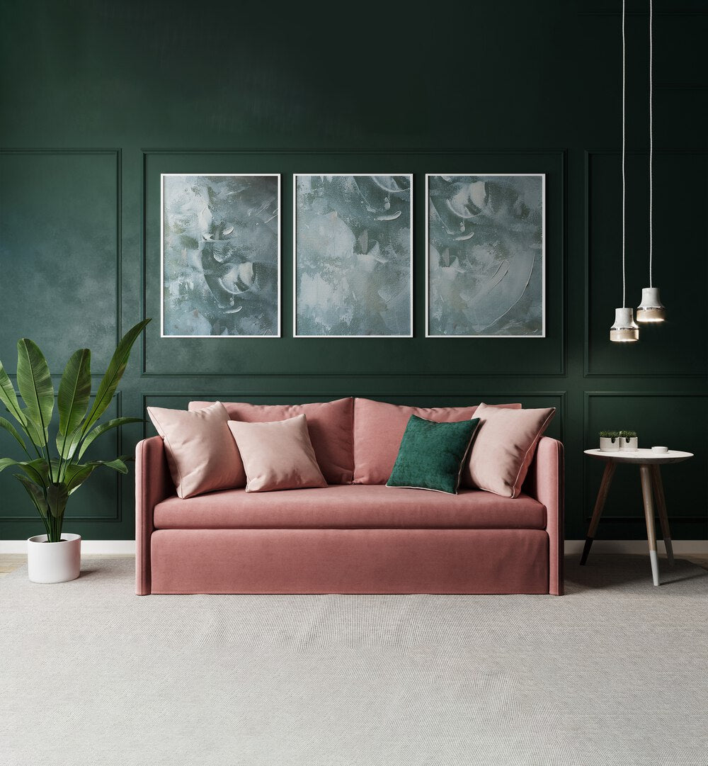 Elevate your decor with the OCEAN WHISPER SET, SET OF 3 PAINTINGS, bringing coastal serenity to your home.