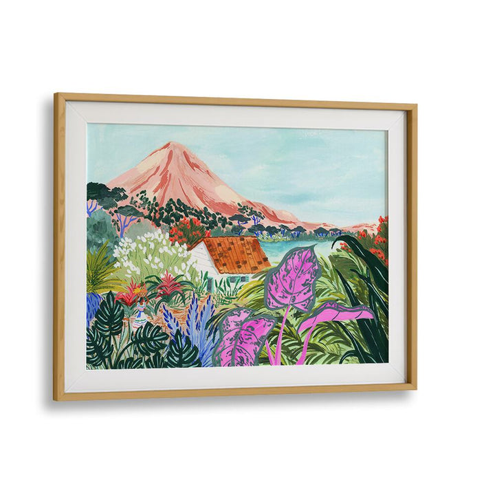 Vibrant Ometepe, landscape paintings by Sarah Gesek, showcasing lush nature and serene beauty in a framed print.