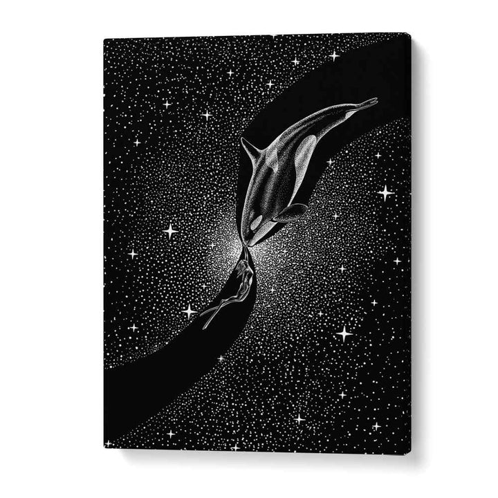Surreal art prints of "Orca and Diver" by Aliriza Çakır, blending dreams and reality in a captivating design.