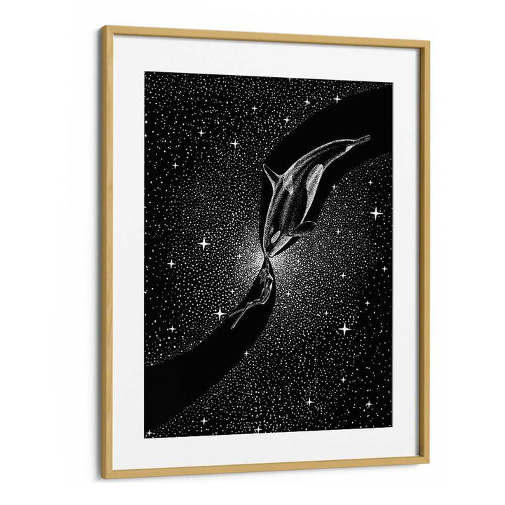 Surreal art prints featuring "Orca and Diver" by Aliriza Çakır, showcasing a dreamlike underwater scene.