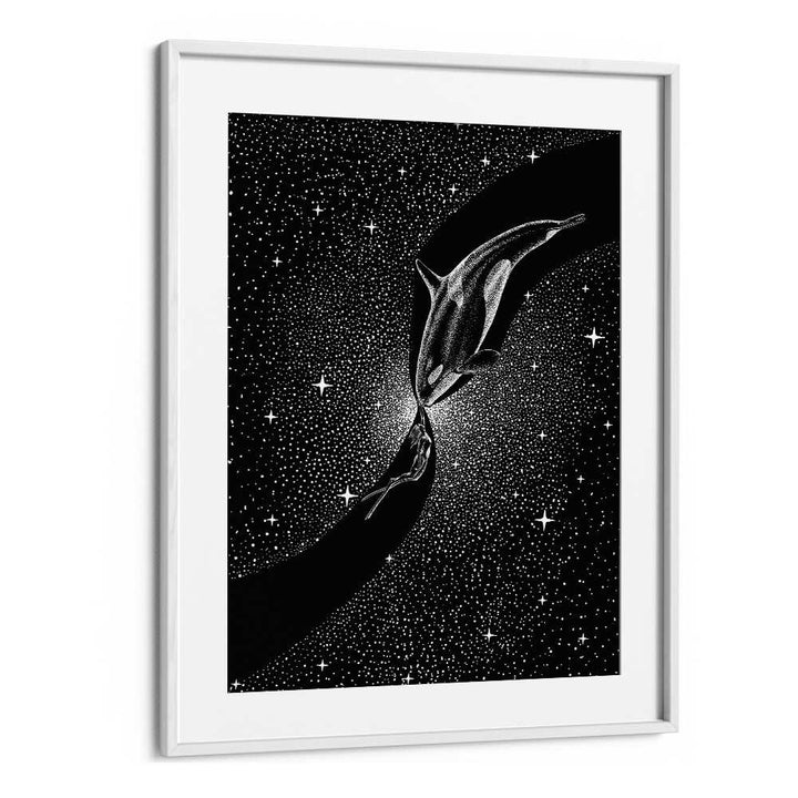 Surreal art prints featuring "Orca and Diver" by Aliriza Çakır, blending imagination and reality beautifully.