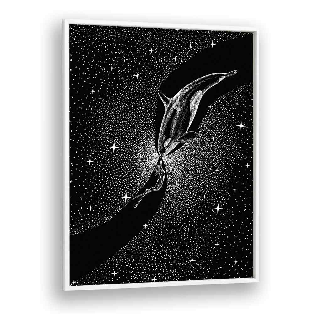 Stunning "Orca and Diver" surreal art prints by Aliriza Çakır, blending reality and dreams in a captivating design.