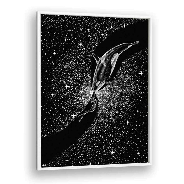 Stunning "Orca and Diver" surreal art prints by Aliriza Çakır, blending reality and dreams in a captivating design.