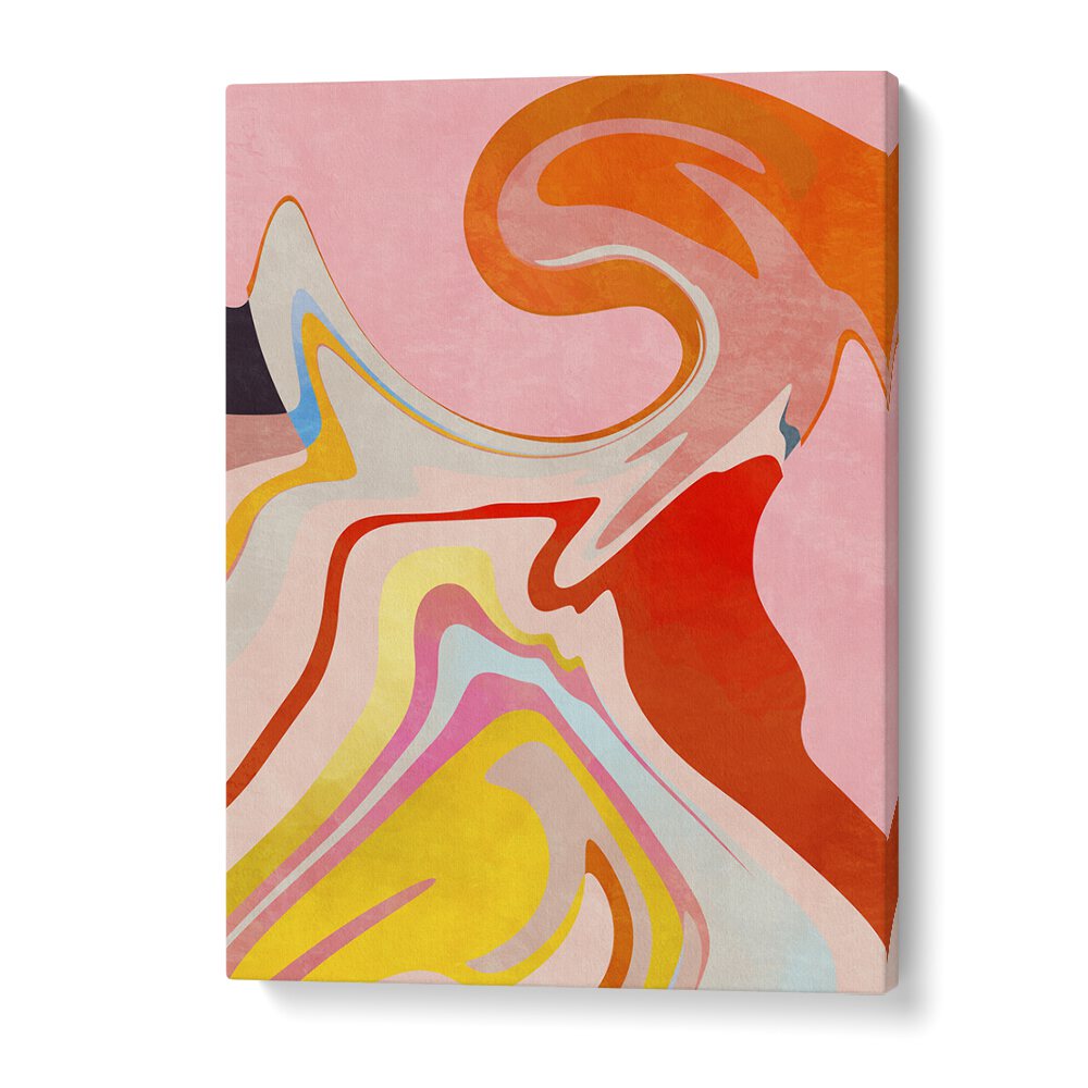 Vibrant ORGANIC BAUHAUS WAVED II, ABSTRACT PAINTINGS by Ana Rut Bre adds modern elegance to any space.