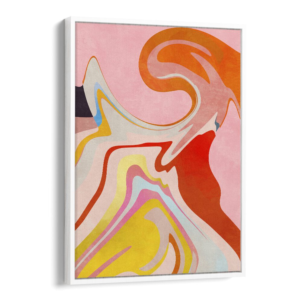 Colorful design of ORGANIC BAUHAUS WAVED II, ABSTRACT PAINTINGS by Ana Rut Bre, enhancing modern interiors beautifully.