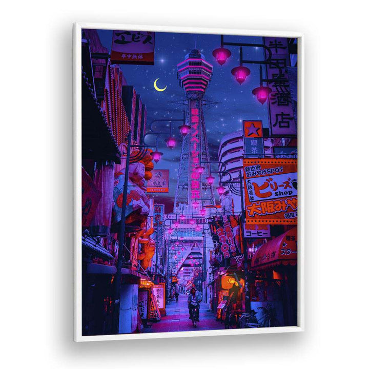 Captivating OSAKA LIGHTS, SURREAL ART PRINTS by Ritvik Takkar, showcasing vibrant city nightlife in stunning detail.