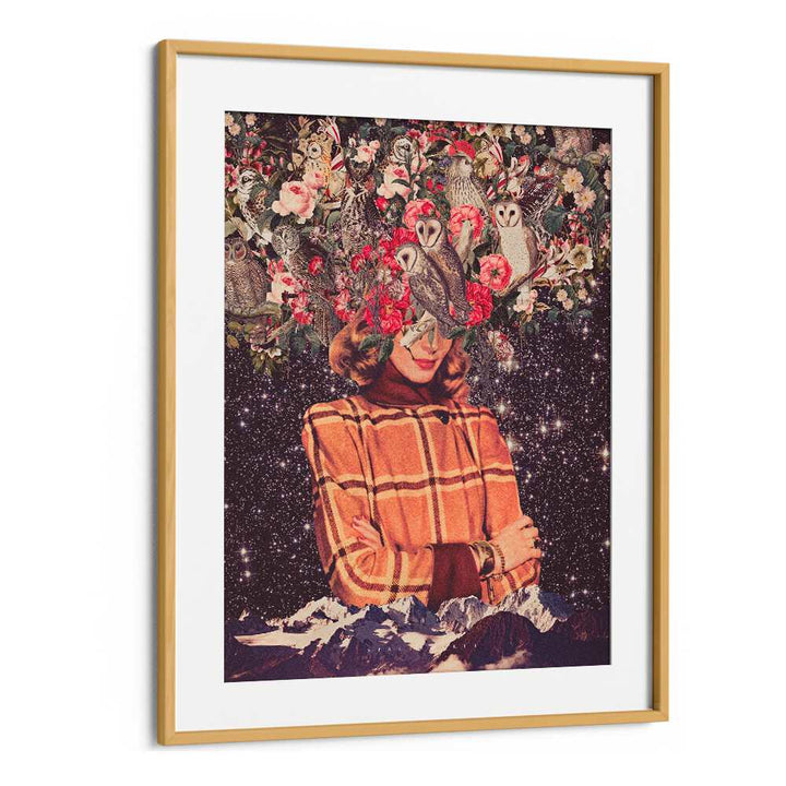 Surreal art print "Owls on My Mind" by Space Rocket Art, blending imagination with stunning visuals.
