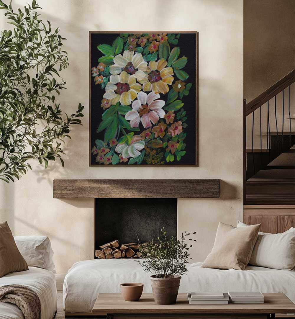 PAINTED FLOWERS , FLORAL FLOWER PAINTINGS