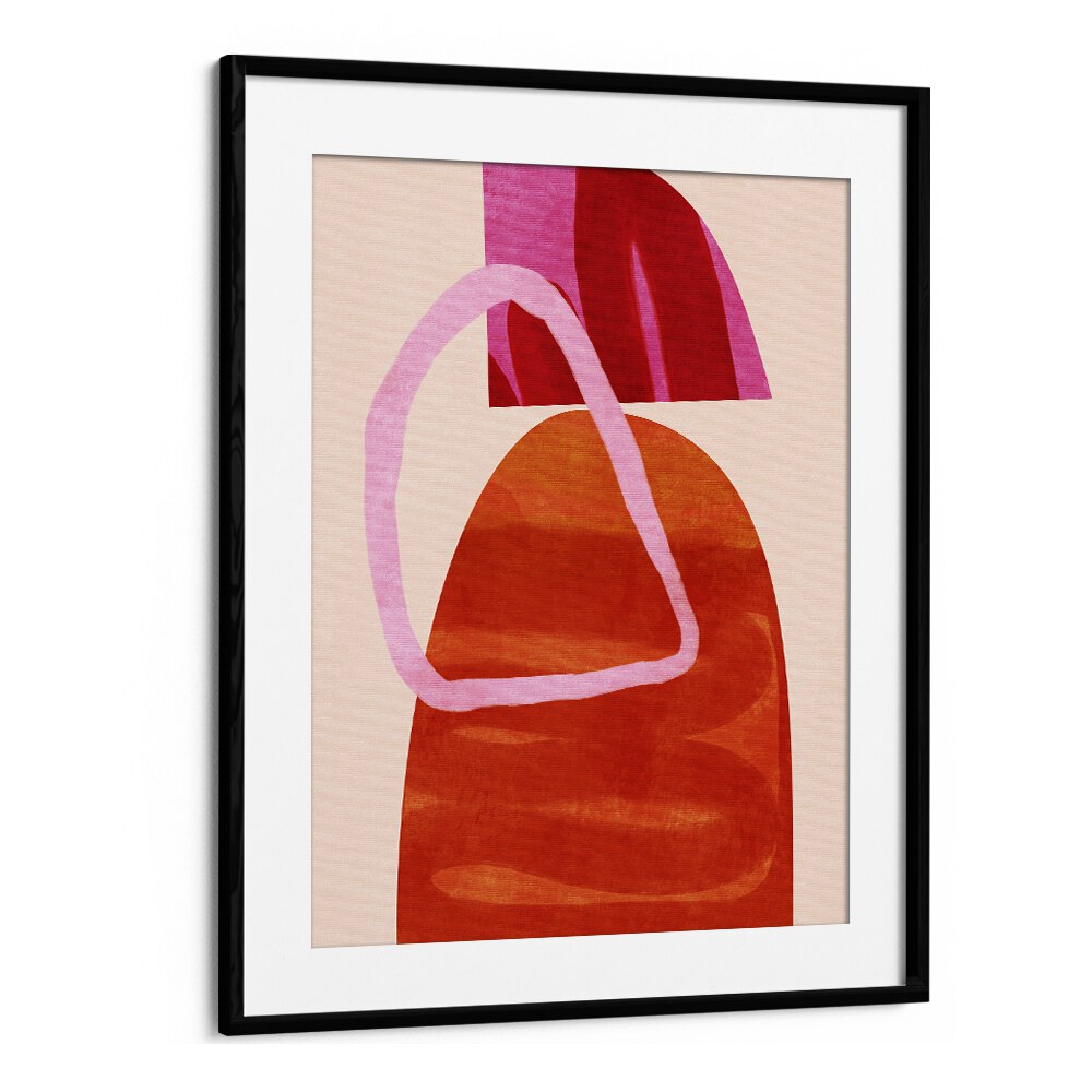 "PAINTED LINES KOPIE, ABSTRACT PAINTINGS by Ana Rut Bre in a sleek black frame, perfect for modern decor."