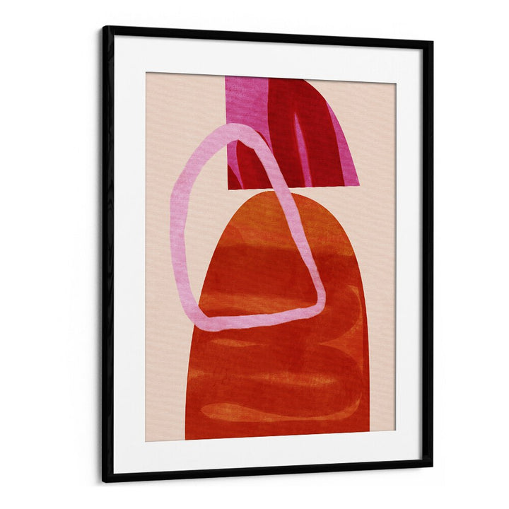 "PAINTED LINES KOPIE, ABSTRACT PAINTINGS by Ana Rut Bre in a sleek black frame, perfect for modern decor."