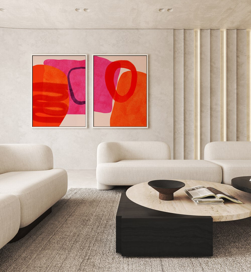 Elevate your décor with the PAINTED LINES SET, a stunning SET OF 2 PAINTINGS that adds modern elegance to any space.