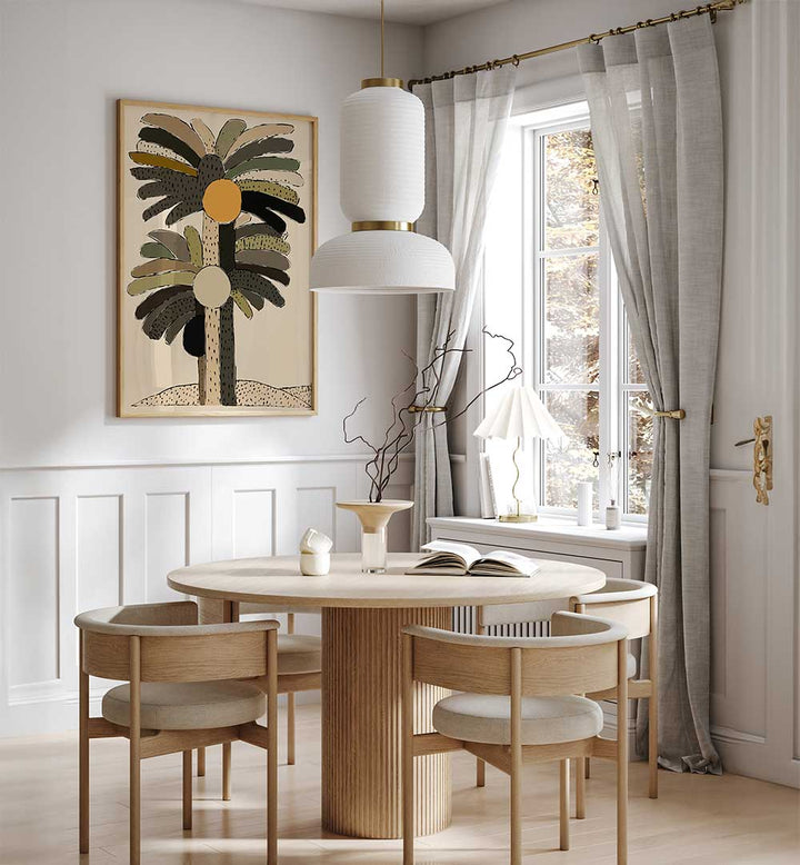 PALM SILHOUETTES , FLORAL FLOWER PAINTINGS