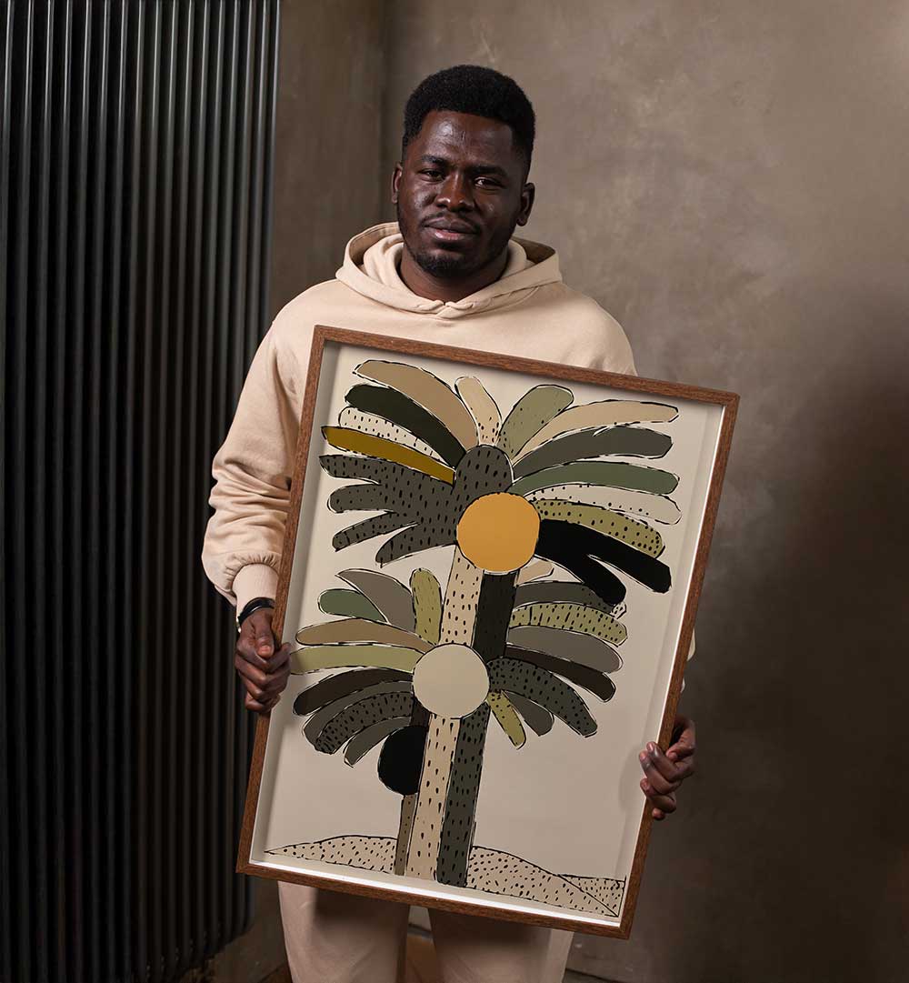 PALM SILHOUETTES , FLORAL FLOWER PAINTINGS