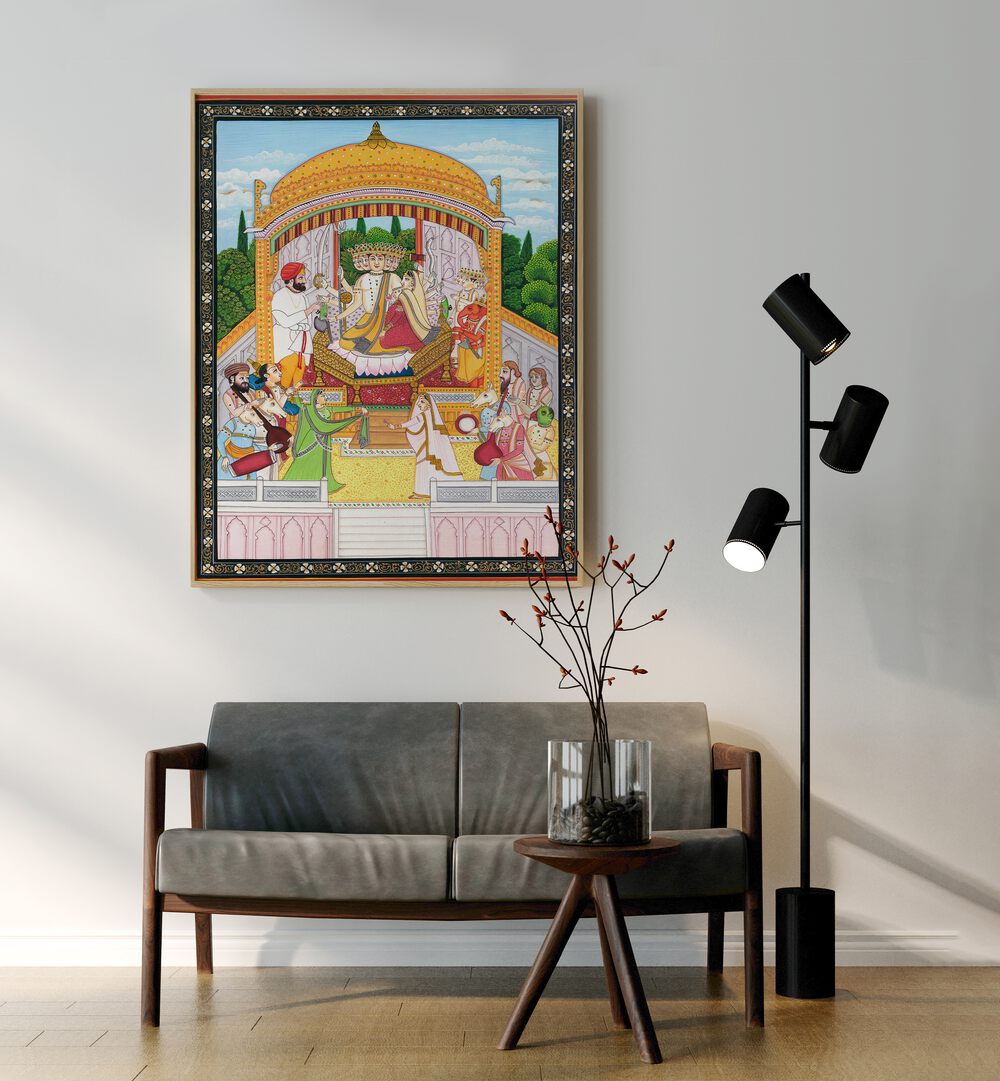 PANCHMUKHI SHIVA, INDIAN ART PAINTINGS showcasing Lord Shiva’s five faces, perfect for enriching your spiritual decor.