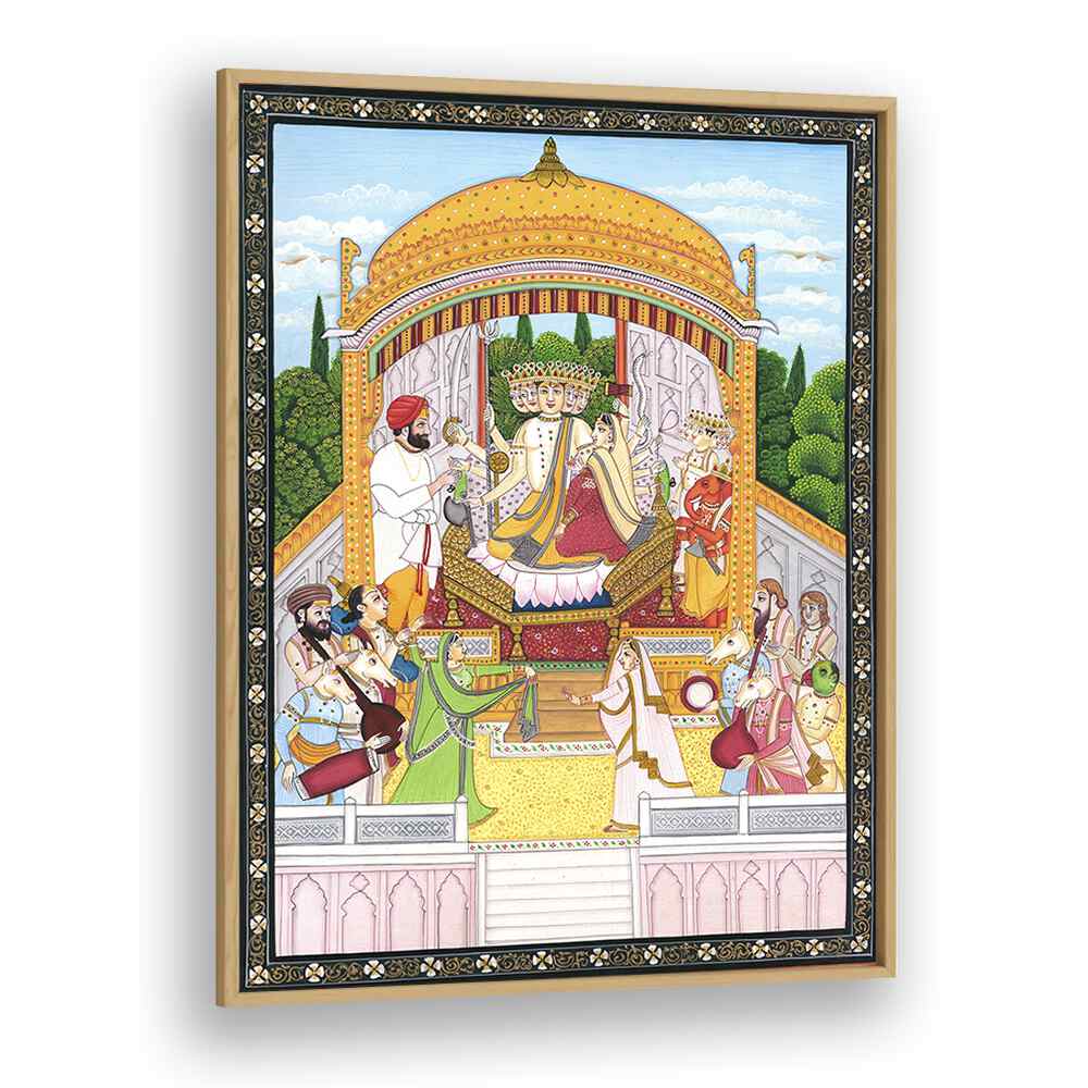 PANCHMUKHI SHIVA, INDIAN ART PAINTINGS showcase Lord Shiva's five faces, beautifully framed for divine decor.